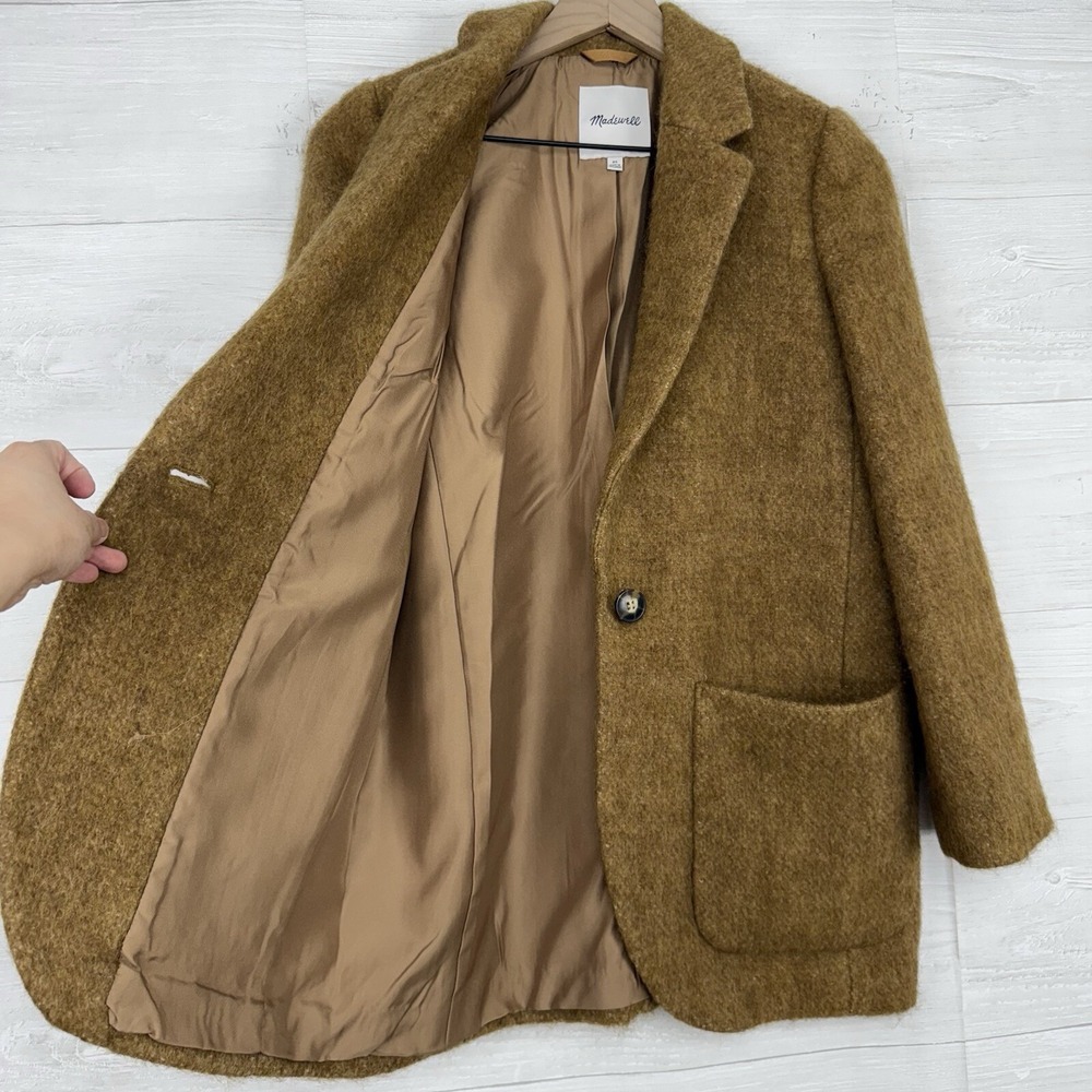 Madewell Boucle Larsen Blazer XS Toffee Brown Wool Alpaca Blend Single‎ Breasted - Picture 6 of 16